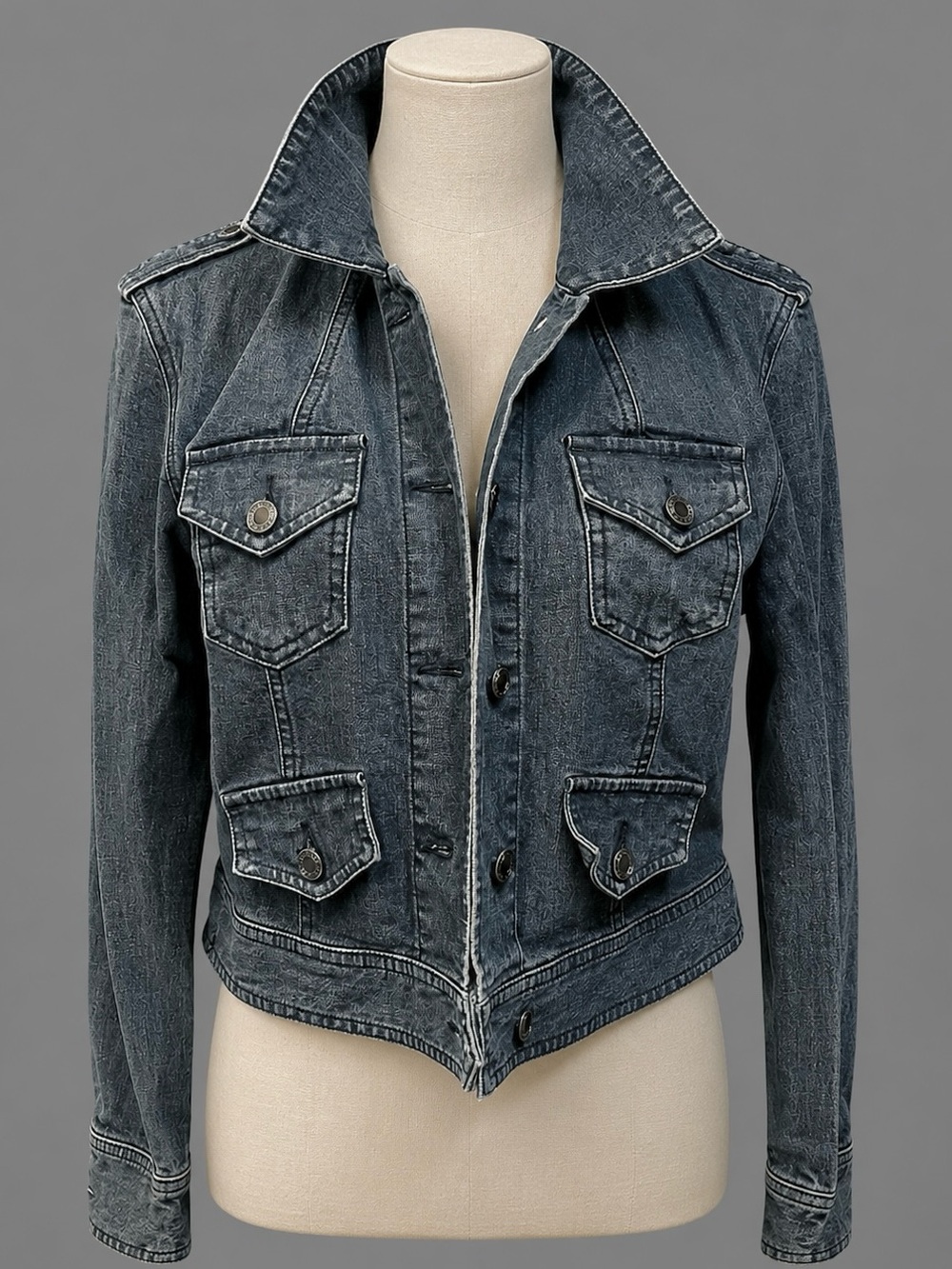 Ink, international concepts, size medium, light black/gray denim, Jean jacket